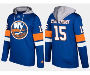 Adidas New York Islanders 15 Cal Clutterbuck Name And Number Blue Hoodie