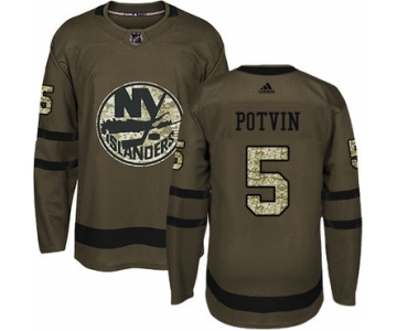 Adidas Islanders #5 Denis Potvin Green Salute to Service Stitched NHL Jersey