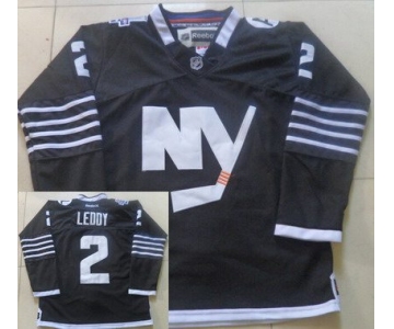 Men's New York Islanders #2 Nick Leddy 2015 Reebok Black Premier Alternate Jersey
