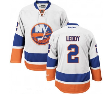 Men's New York Islanders #2 Nick Leddy Away White Hockey Stitched NHL Jersey