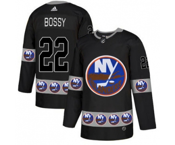 Men's New York Islanders #22 Mike Bossy Black Team Logos Fashion Adidas Jersey