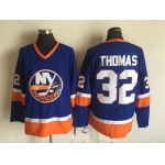 Men's New York Islanders #32 Steve Thomas Light Blue 1984-85 CCM Throwback Stitched Vintage Hockey