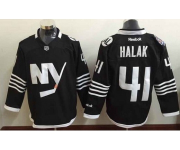 Men's New York Islanders #41 Jaroslav Halak 2015 Reebok Black Premier Alternate Jersey