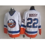 New York Islanders #22 Mike Bossy White Throwback CCM Jersey