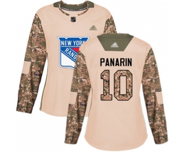 Rangers #10 Artemi Panarin Camo Authentic 2017 Veterans Day Women's Stitched Hockey Jersey