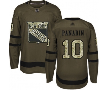 Rangers #10 Artemi Panarin Green Salute to Service Stitched Hockey Jersey