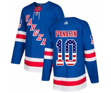 Rangers #10 Artemi Panarin Royal Blue Home Authentic USA Flag Stitched Hockey Jersey