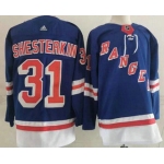 Men's New York Rangers #31 Igor Shesterkin Blue Authentic Adidas Jersey
