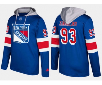 Adidas New York Rangers 93 Mika Zibanejad Name And Number Blue Hoodie