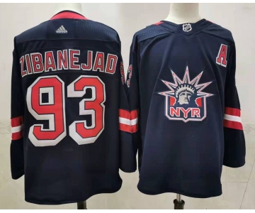 Men's New York Rangers #93 Mika Zibanejad Navy Blue Adidas 2020-21 Stitched NHL Jersey