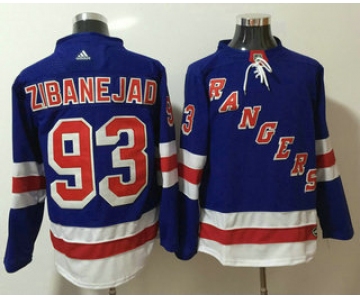 Men's New York Rangers #93 Mika Zibanejad Royal Blue Home 2017-2018 Hockey Stitched NHL Jersey