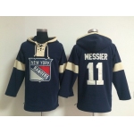 2014 Old Time Hockey New York Rangers #11 Mark Messier Navy Blue Hoodie