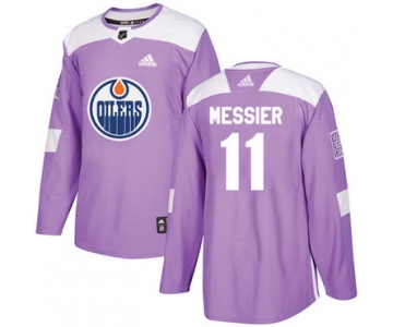Adidas Oilers #11 Mark Messier Purple Authentic Fights Cancer Stitched NHL Jersey