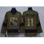 Men's New York Rangers #11 Mark Messier Green Salute to Service Stitched NHL Reebok Hockey Jersey