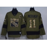 Men's New York Rangers #11 Mark Messier Green Salute to Service Stitched NHL Reebok Hockey Jersey