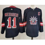 Men's New York Rangers #11 Mark Messier Navy Blue Adidas 2020-21 Stitched NHL Jersey