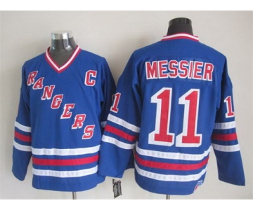 New York Rangers #11 Mark Messier 1993 Light Blue Throwback CCM Jersey