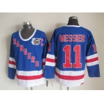 New York Rangers #11 Mark Messier Light Blue 75TH Throwback CCM Jersey