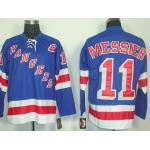 New York Rangers #11 Mark Messier Light Blue Throwback CCM Jersey