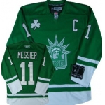 New York Rangers #11 Mark Messier St. Patrick's Day Green Jersey