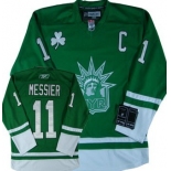 New York Rangers #11 Mark Messier St. Patrick's Day Green Jersey
