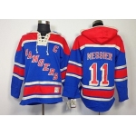 Old Time Hockey New York Rangers #11 Mark Messier Light Blue Hoodie