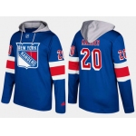 Adidas New York Rangers 20 Chris Kreider Name And Number Blue Hoodie