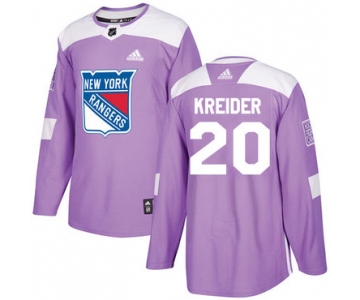 Adidas Rangers #20 Chris Kreider Purple Authentic Fights Cancer Stitched NHL Jersey