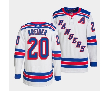 Men's New York Rangers #20 Chris Kreider White Stitched Adidas Jersey