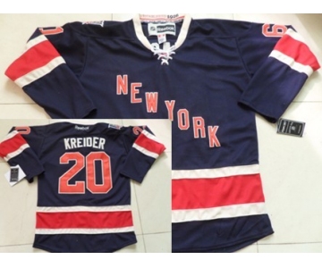 New York Rangers #20 Chris Kreider Navy Blue Third 85TH Jersey