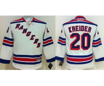 Youth New York Rangers #20 Chris Kreider White Jersey