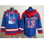 Men's New York Rangers #13 Alexis Lafreniere Blue Ageless Must Have Lace Up Pullover Hoodie