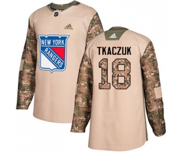 Adidas Rangers #18 Walt Tkaczuk Camo Authentic 2017 Veterans Day Stitched NHL Jersey