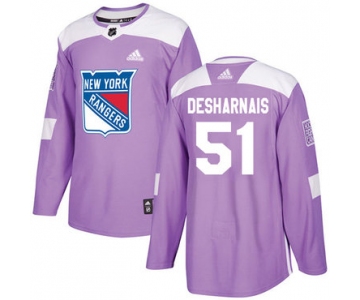 Adidas Rangers #51 David Desharnais Purple Authentic Fights Cancer Stitched NHL Jersey