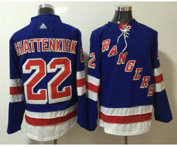 Men's New York Rangers #22 Kevin Shattenkirk Royal Blue Home 2017-2018 Hockey Stitched NHL Jersey
