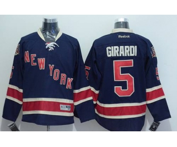 Men's New York Rangers #5 Dan Girardi Navy Blue Third 85TH Jersey