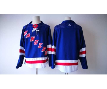Men's New York Rangers Blank Royal Blue Home 2017-2018 Hockey Stitched NHL Jersey