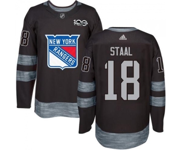 Men's York Rangers #18 Marc Staal Black 1917-2017 100th Anniversary Stitched NHL Jersey