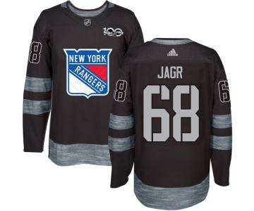 Men's York Rangers #68 Jaromir Jagr Black 1917-2017 100th Anniversary Stitched NHL Jersey