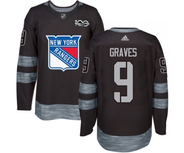 Men's York Rangers #9 Adam Graves Black 1917-2017 100th Anniversary Stitched NHL Jersey