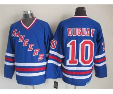 New York Rangers #10 Ron Duguay Light Blue CCM Vintage Throwback Jersey