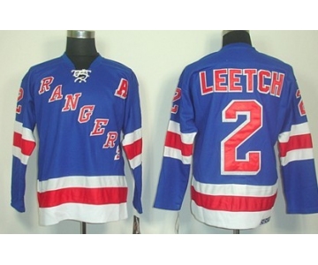 New York Rangers #2 Brian Leetch Light Blue Throwback CCM Jersey