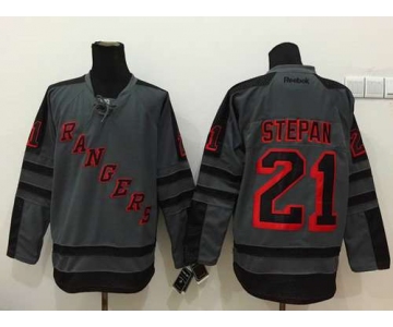 New York Rangers #21 Derek Stepan Charcoal Gray Jersey