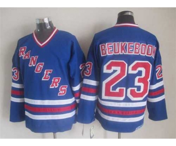 New York Rangers #23 Jeff Beukeboom Light Blue CCM Vintage Throwback Jersey