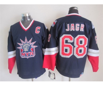 New York Rangers #68 Jaromir Jagr Navy Blue Throwback CCM Jersey