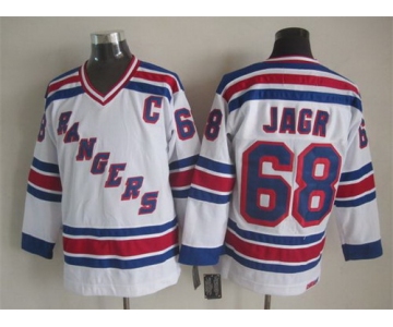 New York Rangers #68 Jaromir Jagr White Throwback CCM Jersey