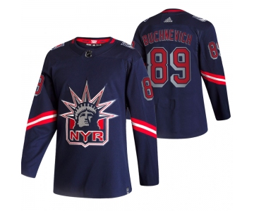 New York Rangers #89 Pavel Buchnevich Navy Men's Adidas 2020-21 Reverse Retro Alternate NHL Jersey