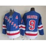 New York Rangers #9 Adam Graves Light Blue Throwback CCM Jersey
