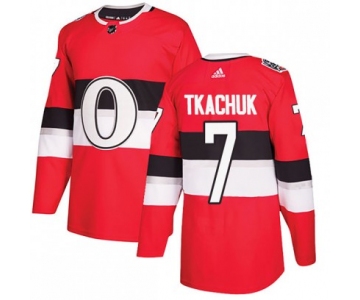 Kid Ottawa Senators #7 Brady Tkachuk Adidas 2017-100 Red Classic Jersey