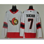 Men's Ottawa Senators #7 Brady Tkachuk White Adidas 2020-21 Stitched NHL Jersey
